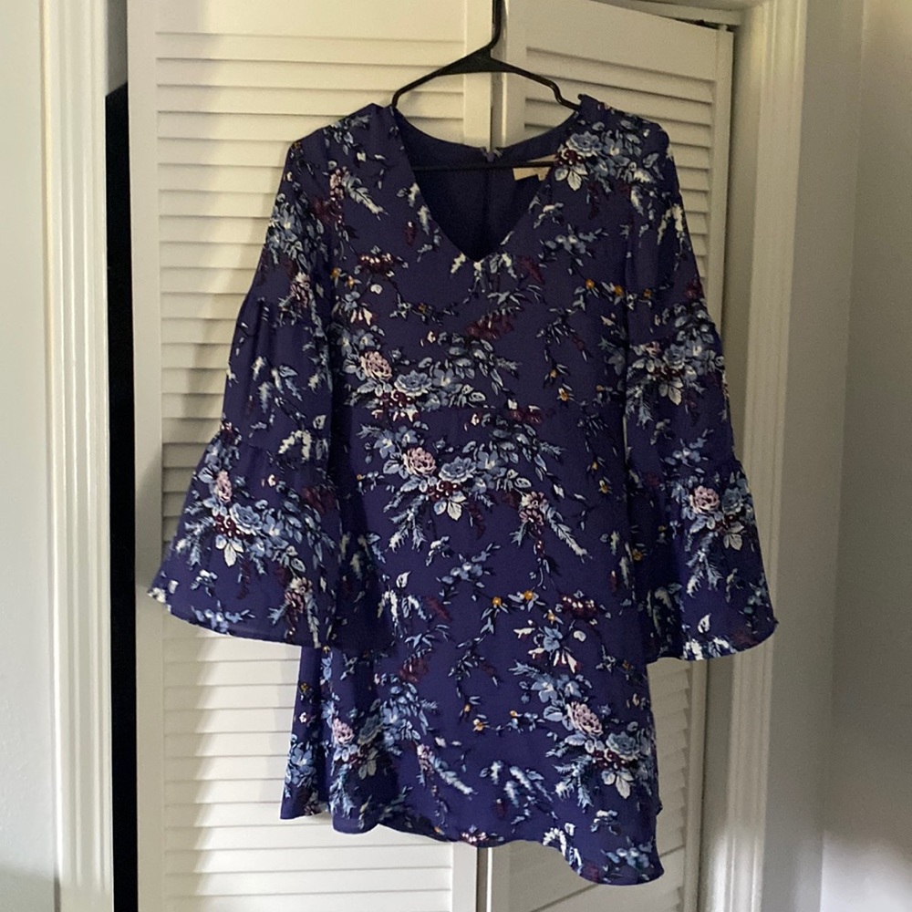 Work appropriate professional flattering dress with bell sleeves